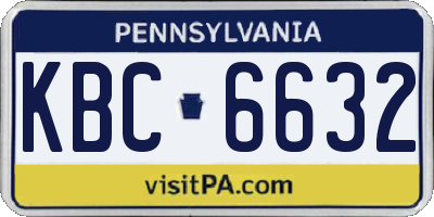 PA license plate KBC6632
