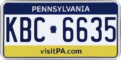 PA license plate KBC6635
