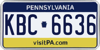 PA license plate KBC6636