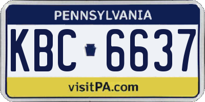PA license plate KBC6637