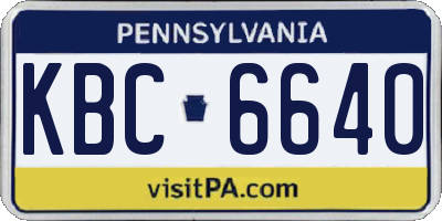 PA license plate KBC6640