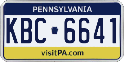 PA license plate KBC6641