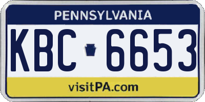 PA license plate KBC6653