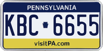 PA license plate KBC6655