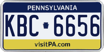 PA license plate KBC6656