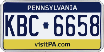 PA license plate KBC6658
