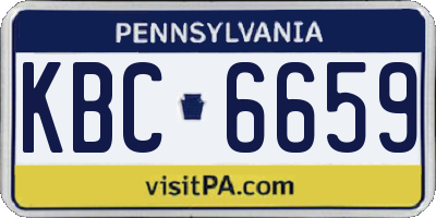 PA license plate KBC6659