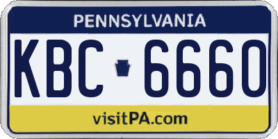PA license plate KBC6660