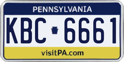 PA license plate KBC6661
