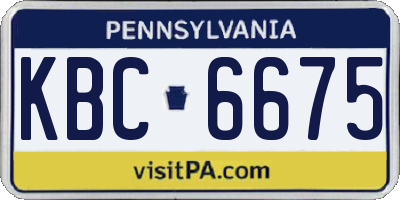 PA license plate KBC6675