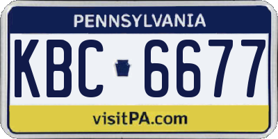 PA license plate KBC6677