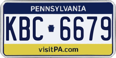 PA license plate KBC6679