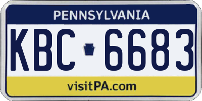 PA license plate KBC6683