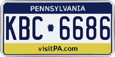 PA license plate KBC6686