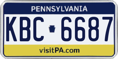 PA license plate KBC6687