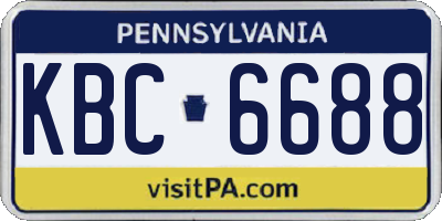 PA license plate KBC6688