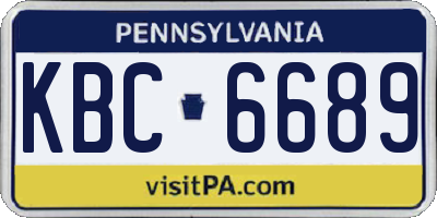 PA license plate KBC6689