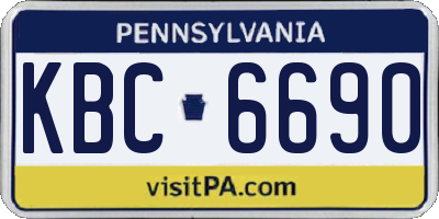 PA license plate KBC6690