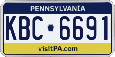 PA license plate KBC6691