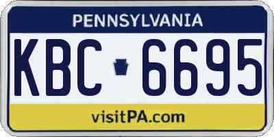 PA license plate KBC6695