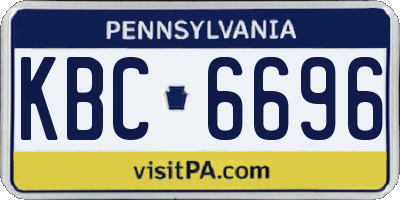 PA license plate KBC6696