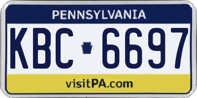 PA license plate KBC6697