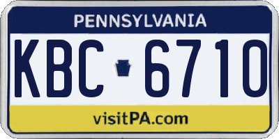 PA license plate KBC6710