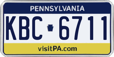 PA license plate KBC6711