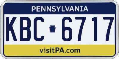 PA license plate KBC6717