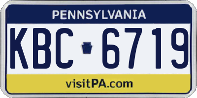 PA license plate KBC6719