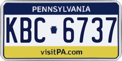 PA license plate KBC6737