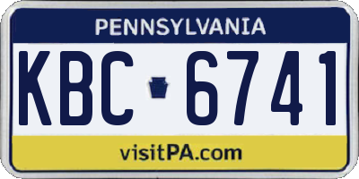 PA license plate KBC6741