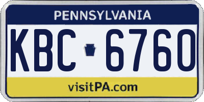 PA license plate KBC6760