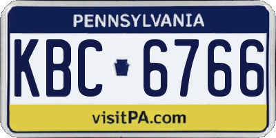 PA license plate KBC6766