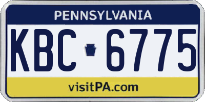 PA license plate KBC6775