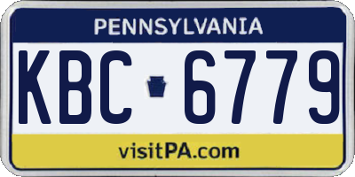 PA license plate KBC6779