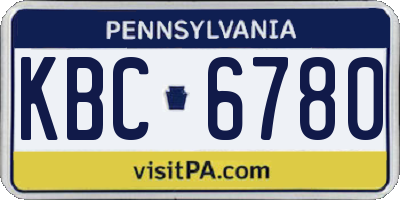 PA license plate KBC6780