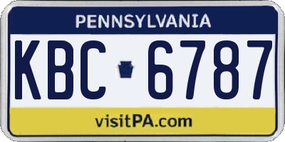PA license plate KBC6787