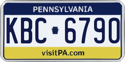 PA license plate KBC6790