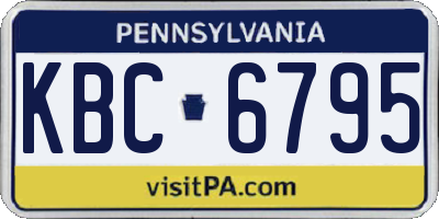 PA license plate KBC6795
