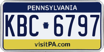 PA license plate KBC6797