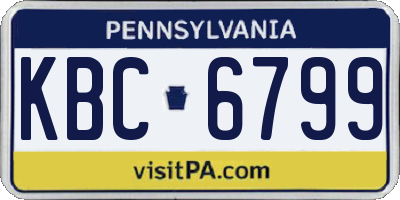 PA license plate KBC6799