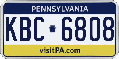 PA license plate KBC6808