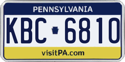 PA license plate KBC6810