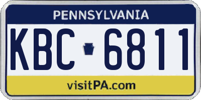 PA license plate KBC6811