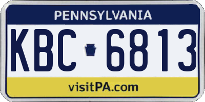 PA license plate KBC6813