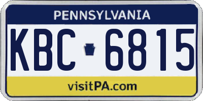 PA license plate KBC6815