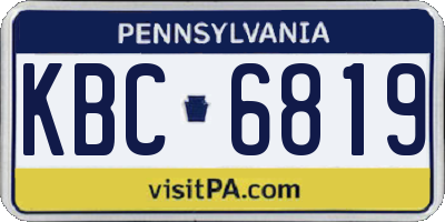 PA license plate KBC6819