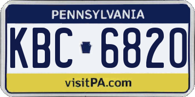 PA license plate KBC6820