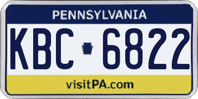 PA license plate KBC6822